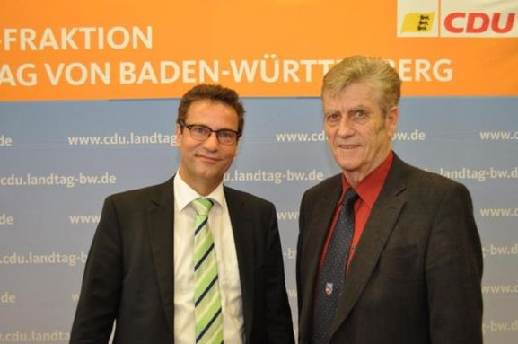 Bürgermeister-Stellvertreter Hermann Kaspar begrüßte CDU-Fraktionsvorsitzenden Peter Hauk in Kenzingen zur Diskussion über das Konzept der Gemeinschaftsschulen